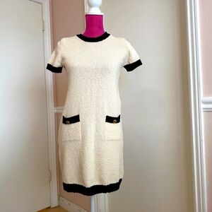 Zara women's mini sweater knit dress, cream, New, Size S